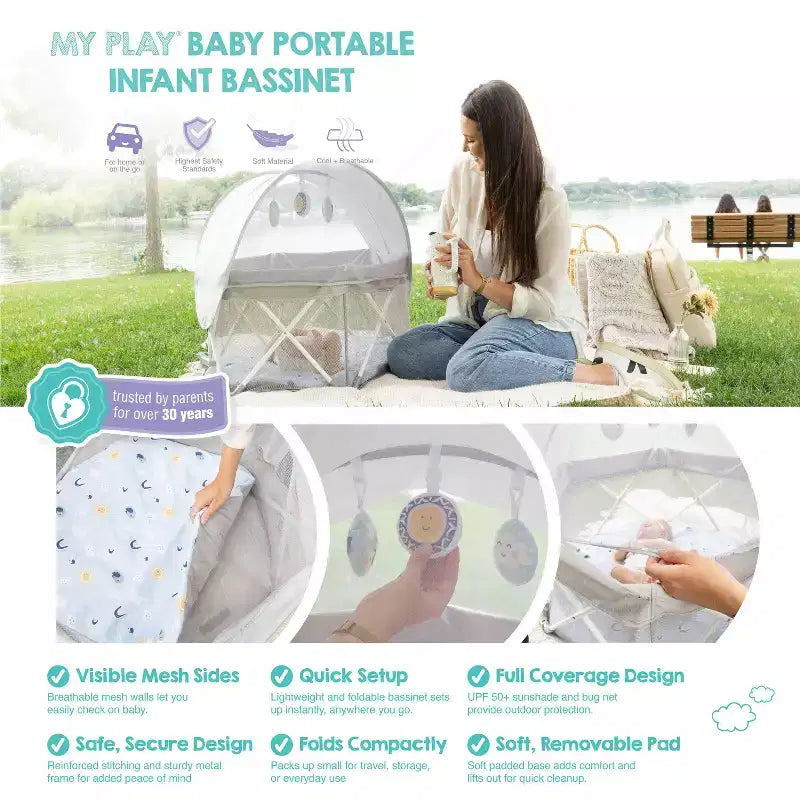 Moïse pliable portable pour bébé – Pare-soleil UPF 50+