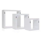 Étagères murales flottantes (lot de 3) – Blanc