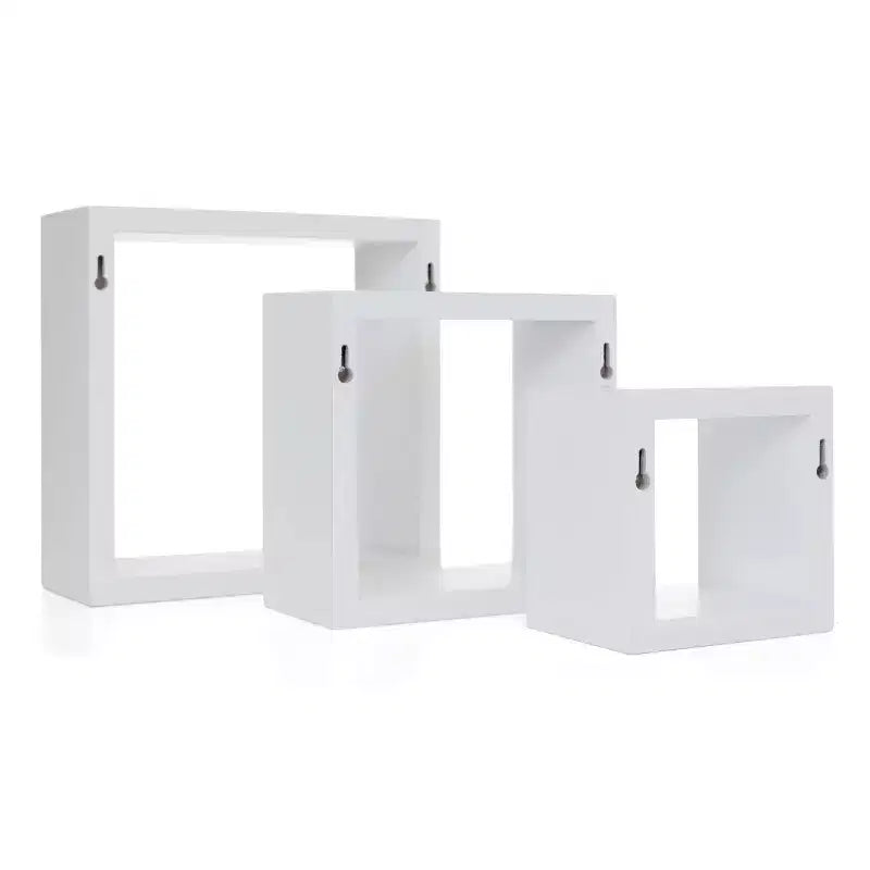 Étagères murales flottantes (lot de 3) – Blanc
