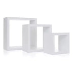 Étagères murales flottantes (lot de 3) – Blanc