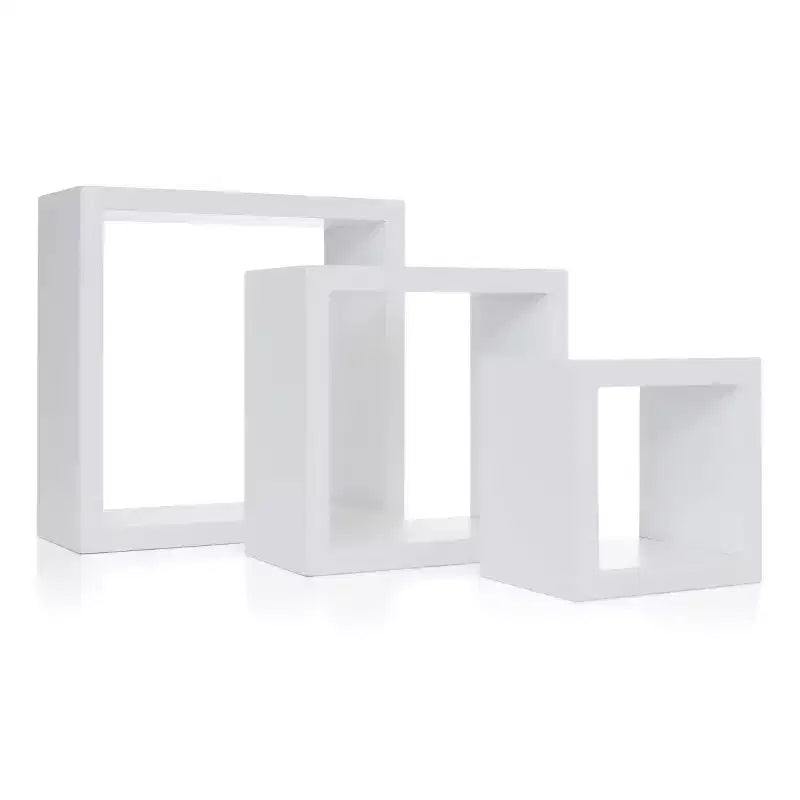 Étagères murales flottantes (lot de 3) – Blanc