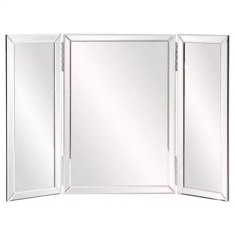Howard Elliott Rectangle Tripoli Vanity Bathroom Mirror Clear: Modern Freestanding Glass, No Assembly Required