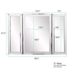 Miroir de courtoisie à charnières autoportant – Verre transparent
