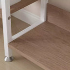 Portant à Vêtements Ouvert avec Étagères et Tringle, Marron/Chêne/Blanc, Simple