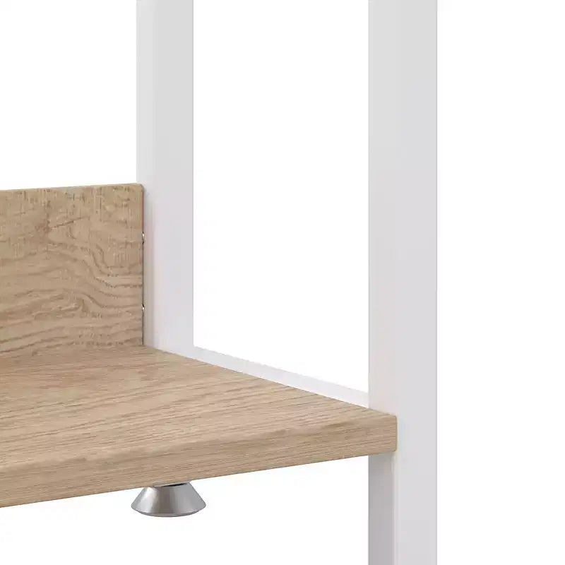 Portant à Vêtements Ouvert avec Étagères et Tringle, Marron/Chêne/Blanc, Simple
