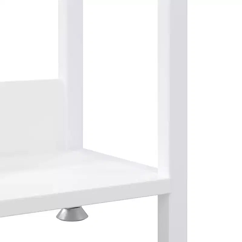 Portant à Vêtements Ouvert avec Étagères et Tringle, Marron/Chêne/Blanc, Simple