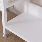 Portant à Vêtements Ouvert avec Étagères et Tringle, Marron/Chêne/Blanc, Simple