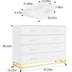 Commode 8 tiroirs noire/blanche, assemblage par 1 personne