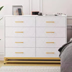 Commode 8 tiroirs noire/blanche, assemblage par 1 personne