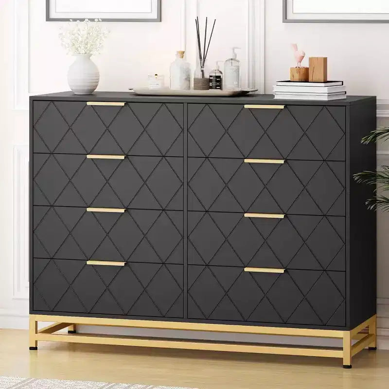 Zstar 8 Drawer Dresser Storage Organizer for Living Room, Bedroom, Hallway