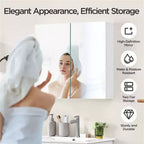 Armoire de toilette murale – Blanche, 2 portes sans cadre
