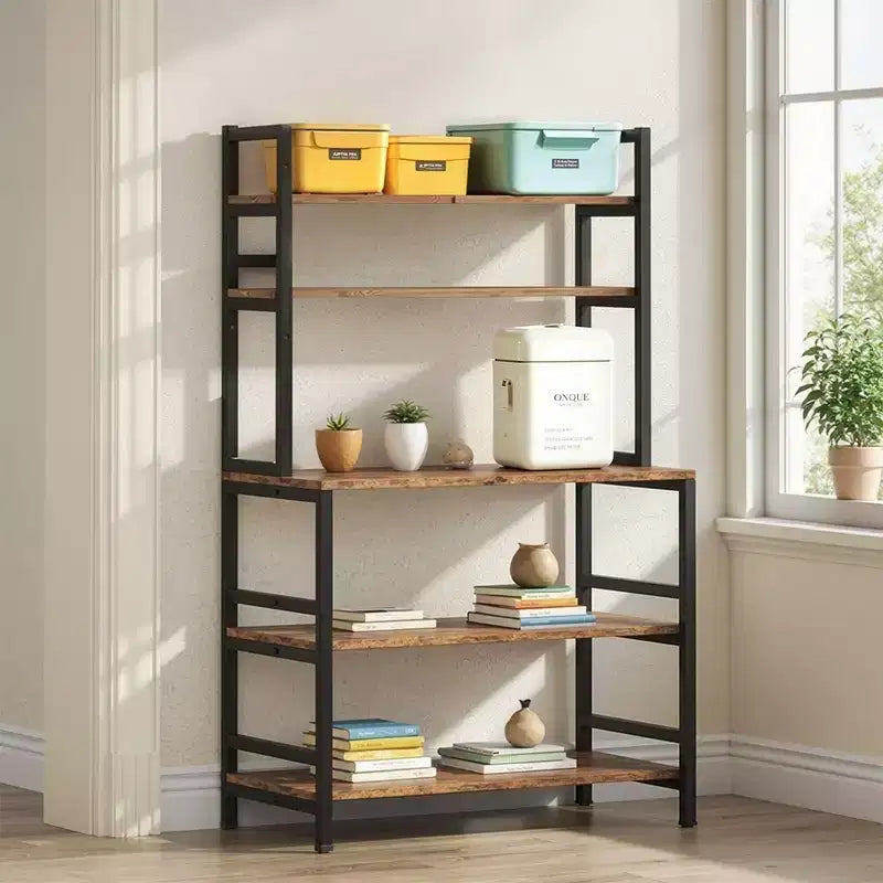 Meuble de rangement 5 niveaux avec plan de travail – 80 × 40 cm