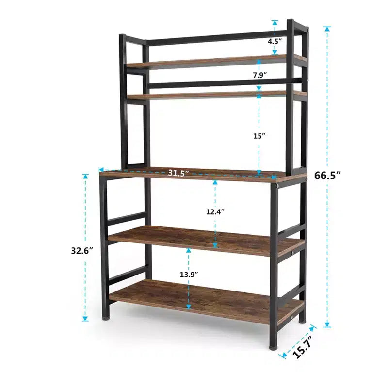 Meuble de rangement 5 niveaux avec plan de travail – 80 × 40 cm