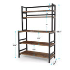 Meuble de rangement 5 niveaux avec plan de travail – 80 × 40 cm