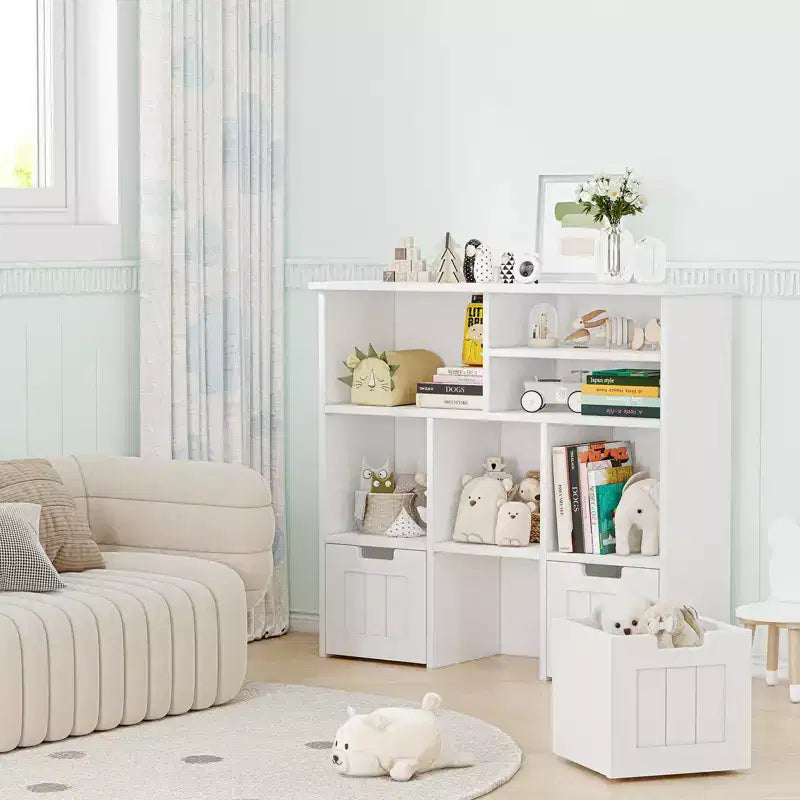 Meuble de rangement pour jouets d'enfants avec 3 tiroirs et 6 compartiments