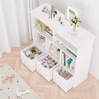 Meuble de rangement pour jouets d'enfants avec 3 tiroirs et 6 compartiments