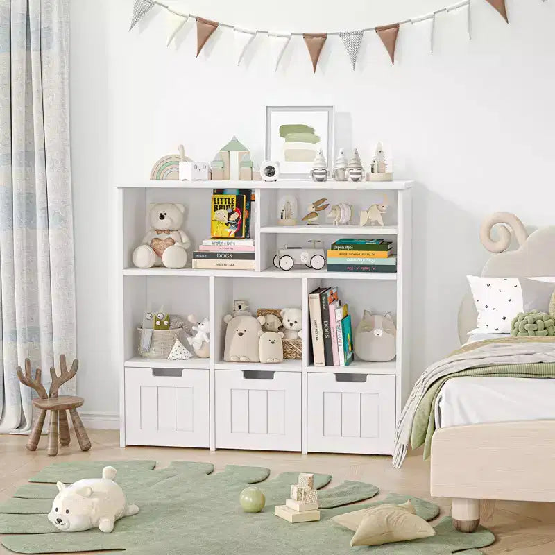 Meuble de rangement pour jouets d'enfants avec 3 tiroirs et 6 compartiments