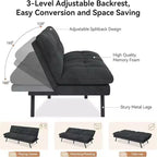 Canapé-lit futon convertible – 3 positions, 2 places