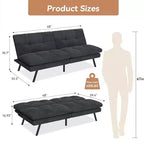 Canapé-lit futon convertible – 3 positions, 2 places