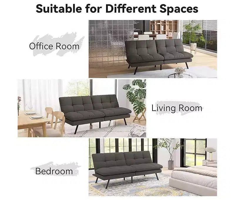 Canapé-lit futon convertible – 3 positions, 2 places