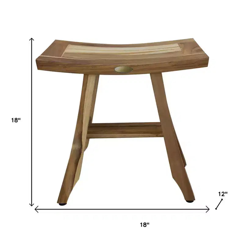 Banc de douche rectangulaire en teck – Naturel, 1 place