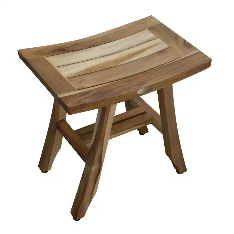 Banc de douche rectangulaire en teck – Naturel, 1 place