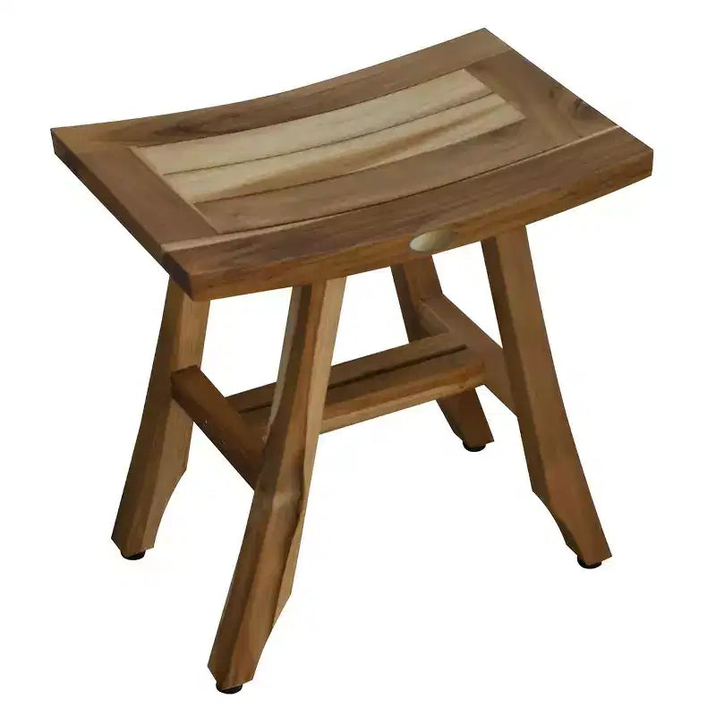 Banc de douche rectangulaire en teck – Naturel, 1 place