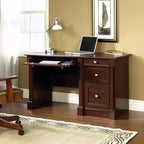 Bureau d'ordinateur exécutif traditionnel en cerisier avec tiroirs, 1 personne