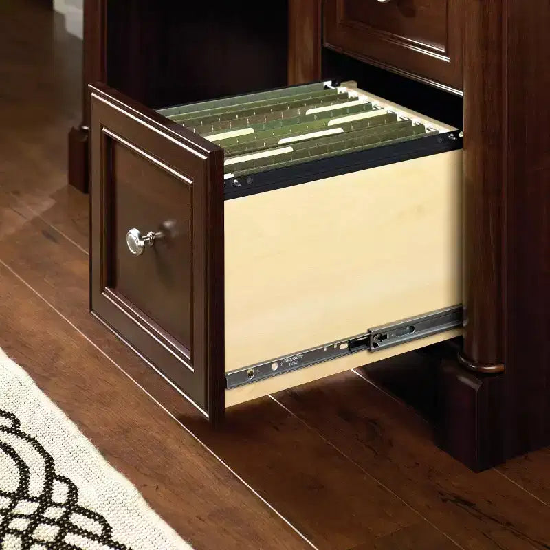 Bureau d'ordinateur exécutif traditionnel en cerisier avec tiroirs, 1 personne