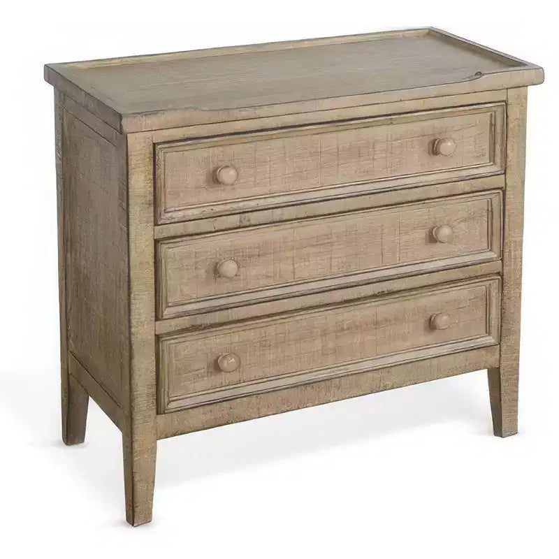 Table d'appoint à 3 tiroirs – Bois d'acajou brun