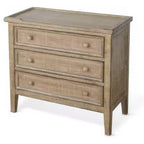 Table d'appoint à 3 tiroirs – Bois d'acajou brun