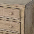 Table d'appoint à 3 tiroirs – Bois d'acajou brun
