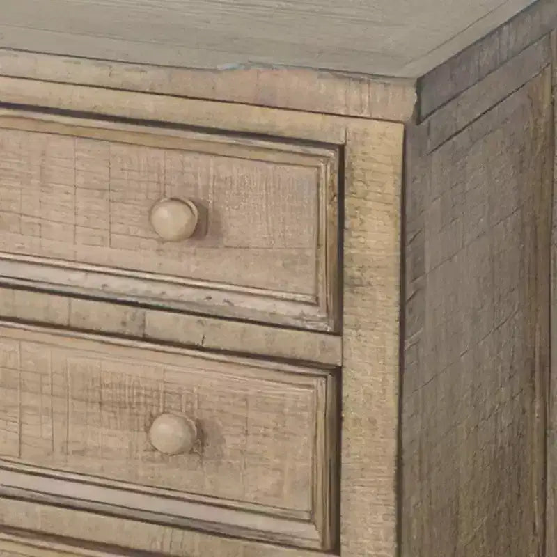 Table d'appoint à 3 tiroirs – Bois d'acajou brun