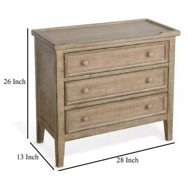 Table d'appoint à 3 tiroirs – Bois d'acajou brun