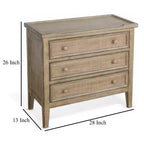 Table d'appoint à 3 tiroirs – Bois d'acajou brun