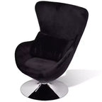 Fauteuil Œuf Pivotant à 360° – Noir, 1 place
