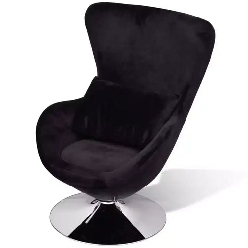 Fauteuil Œuf Pivotant à 360° – Noir, 1 place