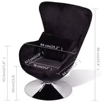 Fauteuil Œuf Pivotant à 360° – Noir, 1 place