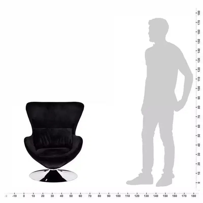 Fauteuil Œuf Pivotant à 360° – Noir, 1 place
