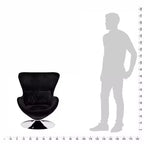Fauteuil Œuf Pivotant à 360° – Noir, 1 place