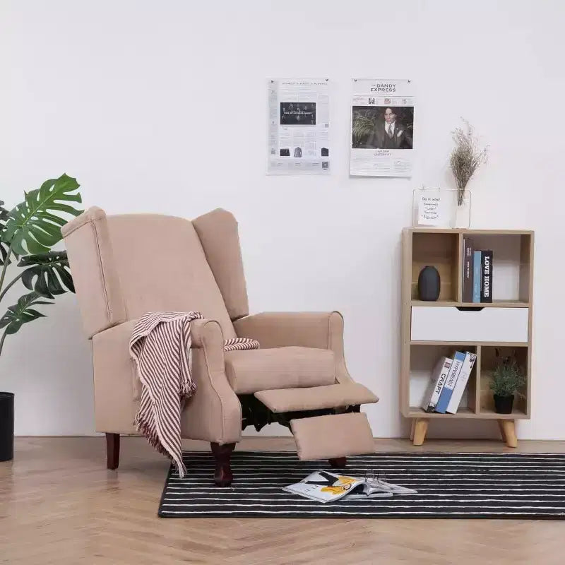 Fauteuil inclinable réglable – Crème, 1 place