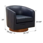 Fauteuil pivotant 360° en cuir – Caramel / Bleu marine foncé, 1 place