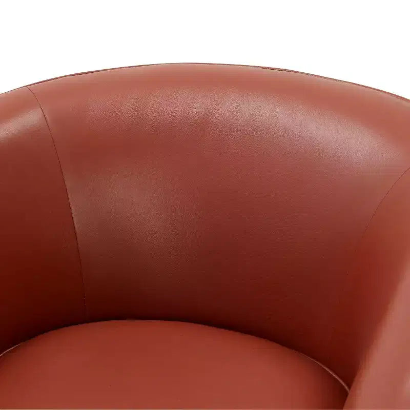 Fauteuil pivotant 360° en cuir – Caramel / Bleu marine foncé, 1 place