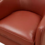Fauteuil pivotant 360° en cuir – Caramel / Bleu marine foncé, 1 place