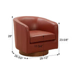 Fauteuil pivotant 360° en cuir – Caramel / Bleu marine foncé, 1 place