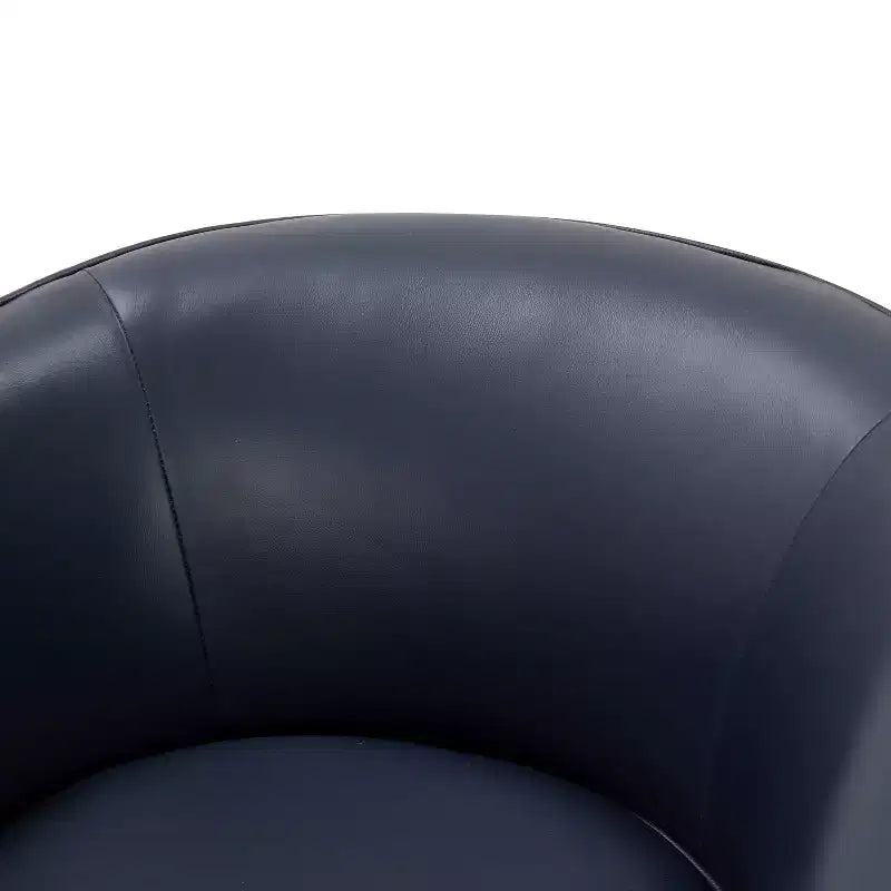 Fauteuil pivotant 360° en cuir – Caramel / Bleu marine foncé, 1 place