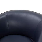 Fauteuil pivotant 360° en cuir – Caramel / Bleu marine foncé, 1 place