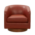 Fauteuil pivotant 360° en cuir – Caramel / Bleu marine foncé, 1 place