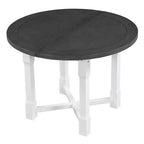 Ensemble table de salle à manger de ferme extensible – Marron / Gris+Blanc, 4 places
