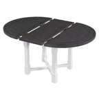 Ensemble table de salle à manger de ferme extensible – Marron / Gris+Blanc, 4 places